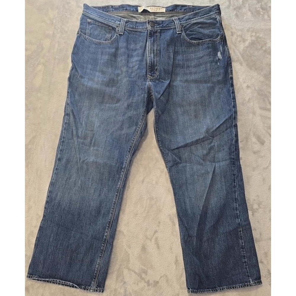 Arizona Jeans Mens‎ 40x30 Blue Authentic Straight Distressed Cotton Whiskered